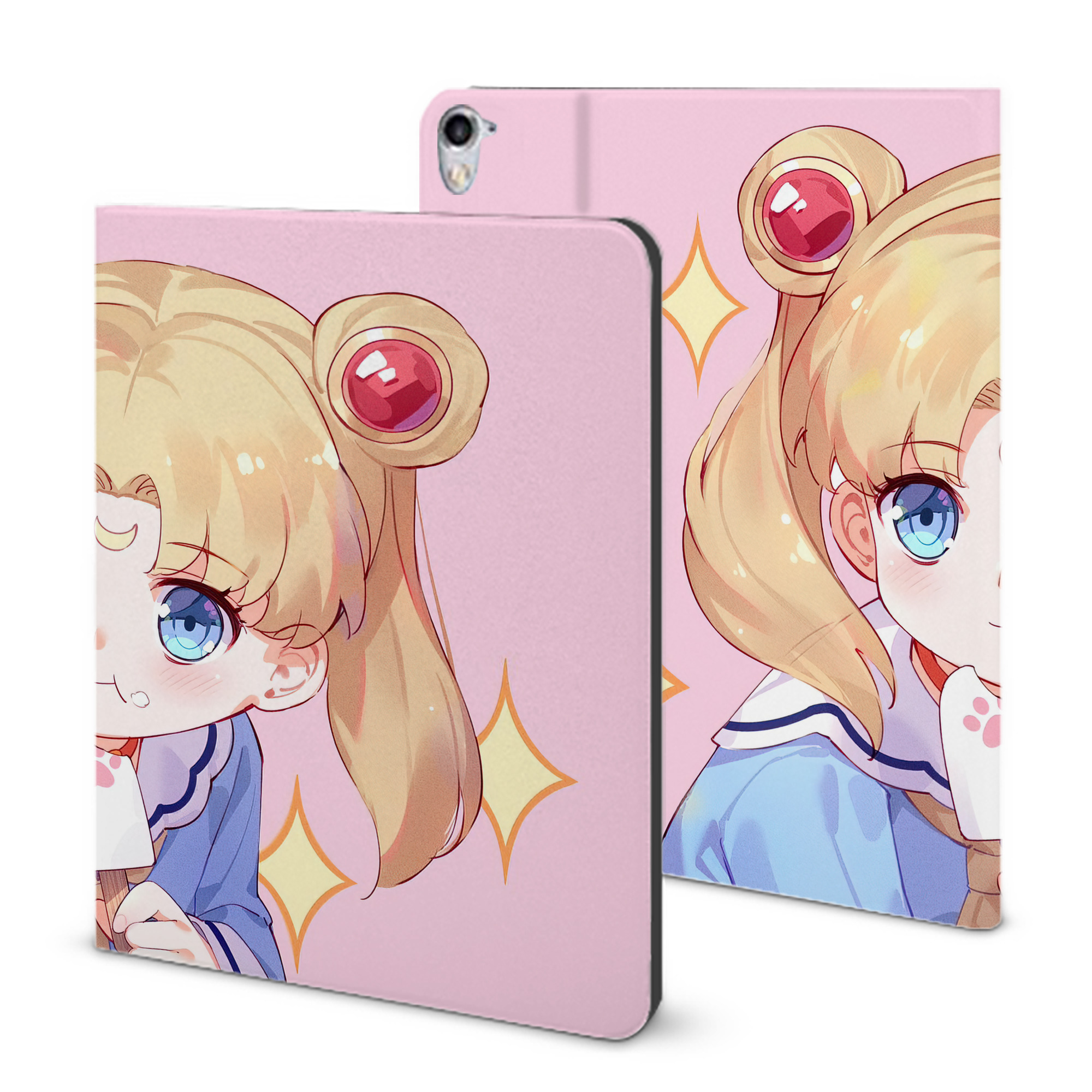 （画像用） 美少女戦士セーラームーン Sailor Moon IPad ケース ブック型 PUレザー TPU 耐衝撃 軽量 薄型 ペン収納なし 全面保護 IPad 各モデル対応
